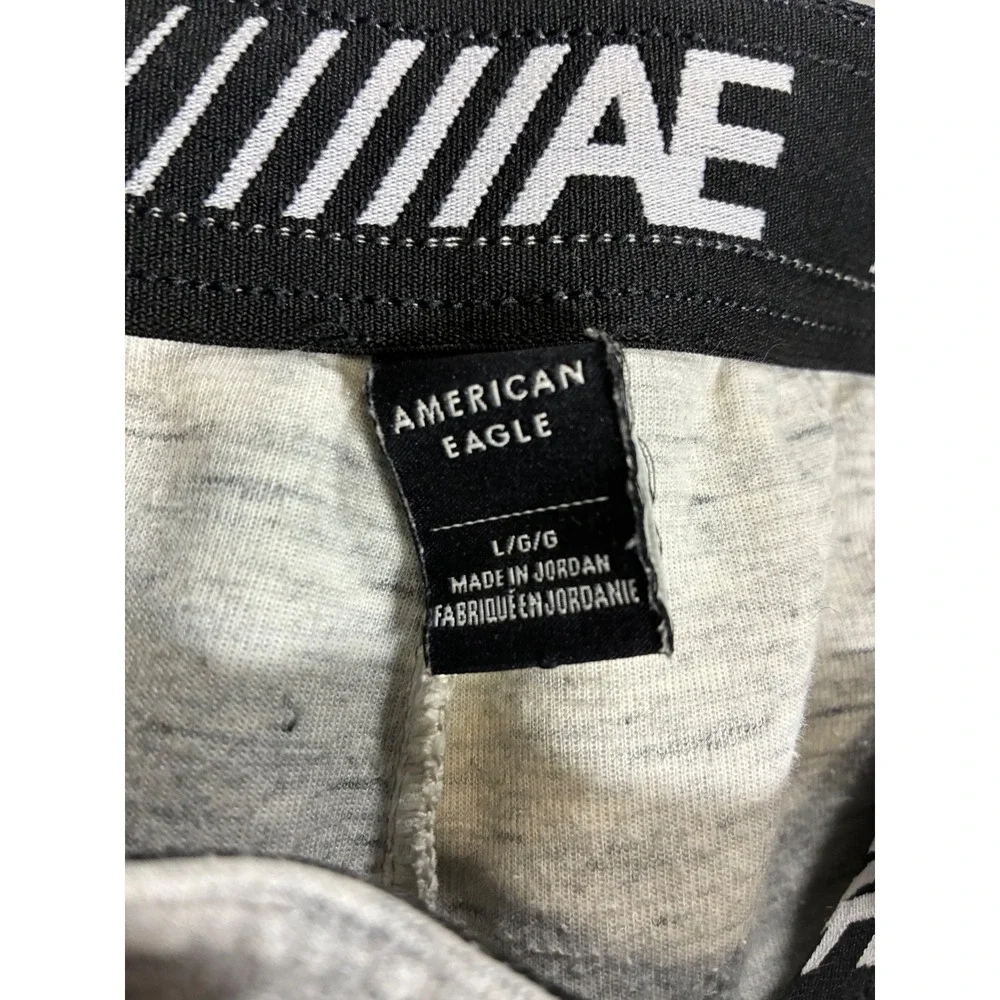 American Eagle Mens Active Flex Space Dye Jogger Pants Grey L Zip Pockets